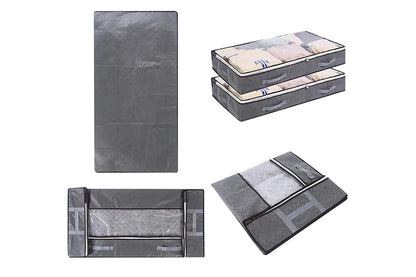 Under Bed Clothes Storage Bags Organizer with Reinforced Handles Foldable-Gray