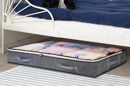 Under Bed Clothes Storage Bags Organizer with Reinforced Handles Foldable-Gray