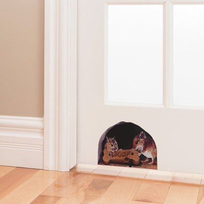 Set of 5Pcs 3D Wall Stickers Realistic Mouse Hole Wall Decal Fun Art