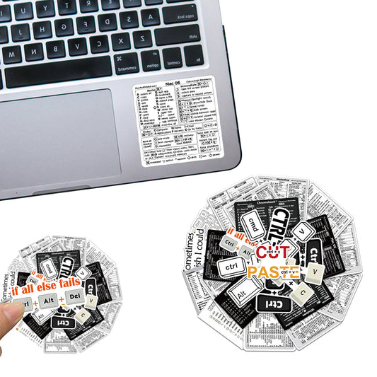 2 Set 30Pcs Laptop Keyboard Shortcuts Stickers DIY Phone Shortcuts Decals