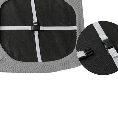 Dining Chair Seat Cover Jacquard Removable Elastic Cushion Slipcover -Grey