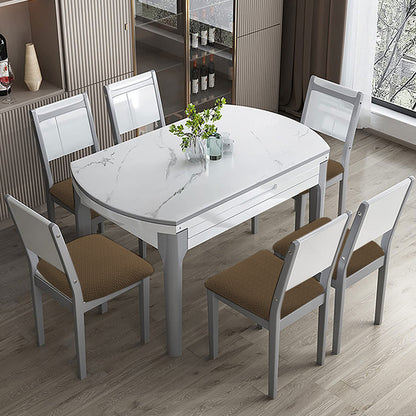 Dining Chair Seat Cover Jacquard Removable Elastic Cushion Slipcover -Coffee