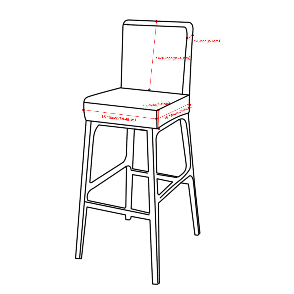 2Pcs Cafe Bar Stool Jacquard Covers Stretch Dining Room Armless Chair Slipcovers Green