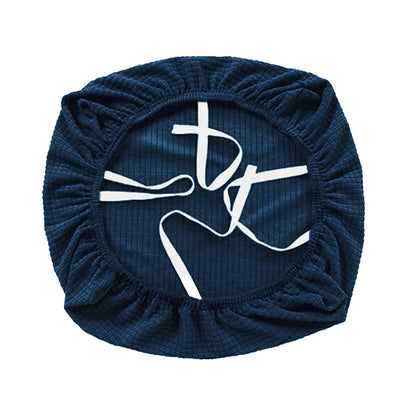 Rotating Seat Slipcover Covers Stretch Computer Desk Task Seat Covers Office Chair Cover -Navy blue