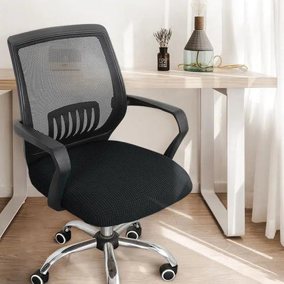 Rotating Seat Slipcover Covers Stretch Computer Desk Task Seat Covers Office Chair Cover -Black