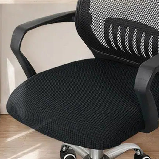 Rotating Seat Slipcover Covers Stretch Computer Desk Task Seat Covers Office Chair Cover -Black