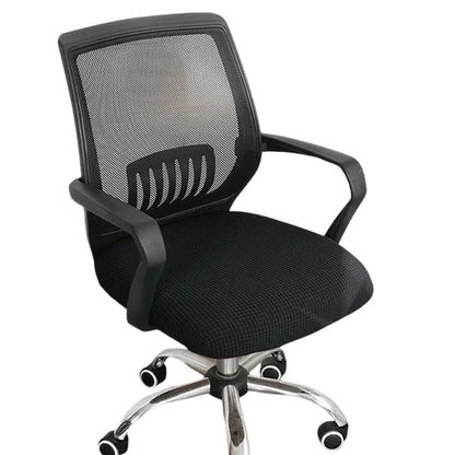 Rotating Seat Slipcover Covers Stretch Computer Desk Task Seat Covers Office Chair Cover -Black
