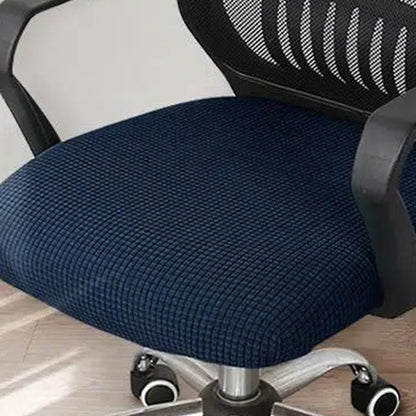 Rotating Seat Slipcover Covers Stretch Computer Desk Task Seat Covers Office Chair Cover -Navy blue