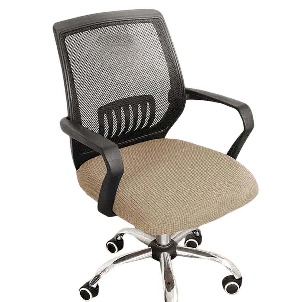 Rotating Seat Slipcover Covers Stretch Computer Desk Task Seat Covers Office Chair Cover -Khaki