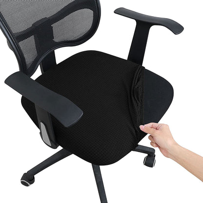 Rotating Seat Slipcover Covers Stretch Computer Desk Task Seat Covers Office Chair Cover -Black
