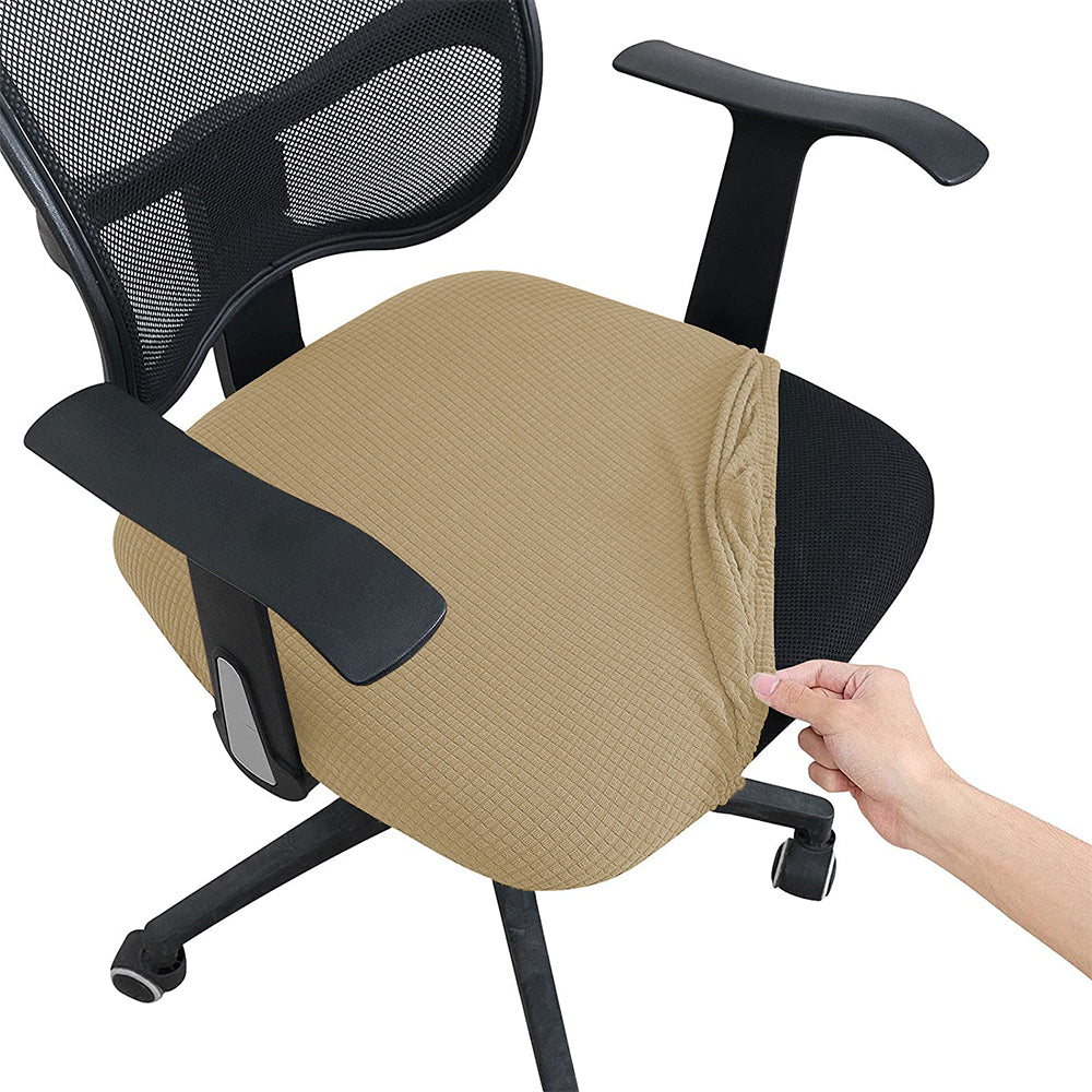 Rotating Seat Slipcover Covers Stretch Computer Desk Task Seat Covers Office Chair Cover -Khaki