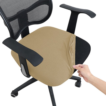 Rotating Seat Slipcover Covers Stretch Computer Desk Task Seat Covers Office Chair Cover -Khaki