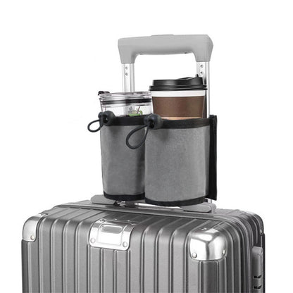 2Pcs Luggage Travel Drink Bag Cup Holder Lightweight Durable Cup Carrier for Drinks Mobile Phone -Grey
