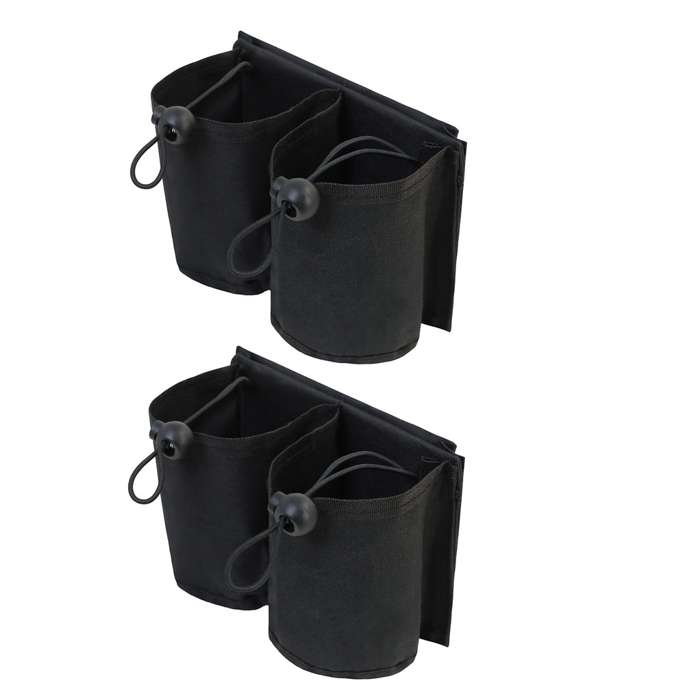2Pcs Luggage Travel Drink Bag Cup Holder Lightweight Durable Cup Carrier for Drinks Mobile Phone -Black