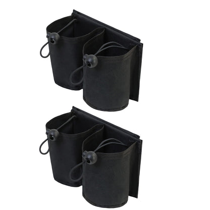 2Pcs Luggage Travel Drink Bag Cup Holder Lightweight Durable Cup Carrier for Drinks Mobile Phone -Black