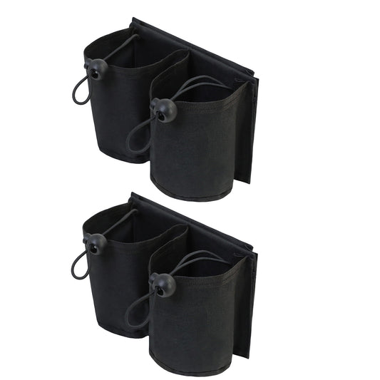 2Pcs Luggage Travel Drink Bag Cup Holder Lightweight Durable Cup Carrier for Drinks Mobile Phone -Black