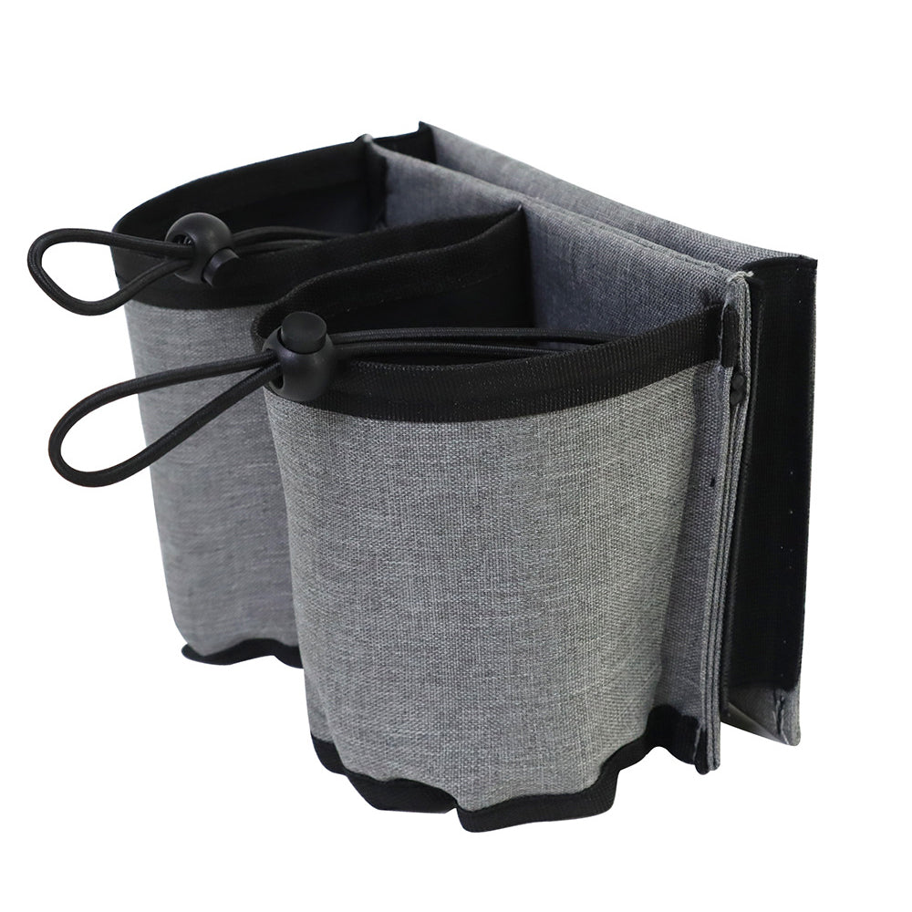 2Pcs Luggage Travel Drink Bag Cup Holder Lightweight Durable Cup Carrier for Drinks Mobile Phone -Grey