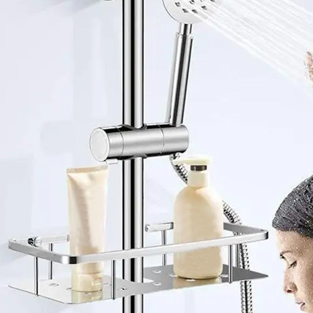 Adjustable Shower Head Holder Bracket Bathroom Shower Hose Clamp for Slide Bar