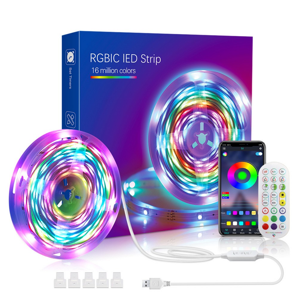 Bluetooth LED Lights RGB Color Changing Music Sync LED Strip Lights for Bedroom Party Living Room-Style 3