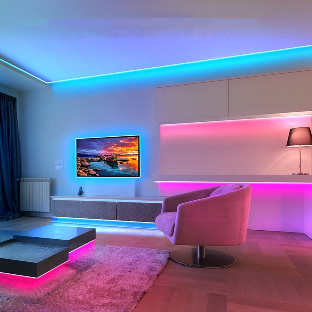 Bluetooth LED Lights RGB Color Changing Music Sync LED Strip Lights for Bedroom Party Living Room-Style 3