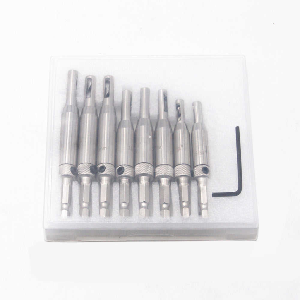 8Pcs Hex Shank Self-Centering Drill Bit Pilot Door Drawer Hinge Hole Screw Guide