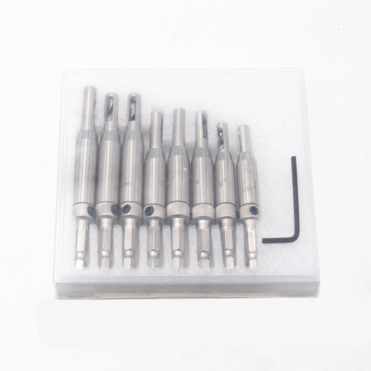 8Pcs Hex Shank Self-Centering Drill Bit Pilot Door Drawer Hinge Hole Screw Guide