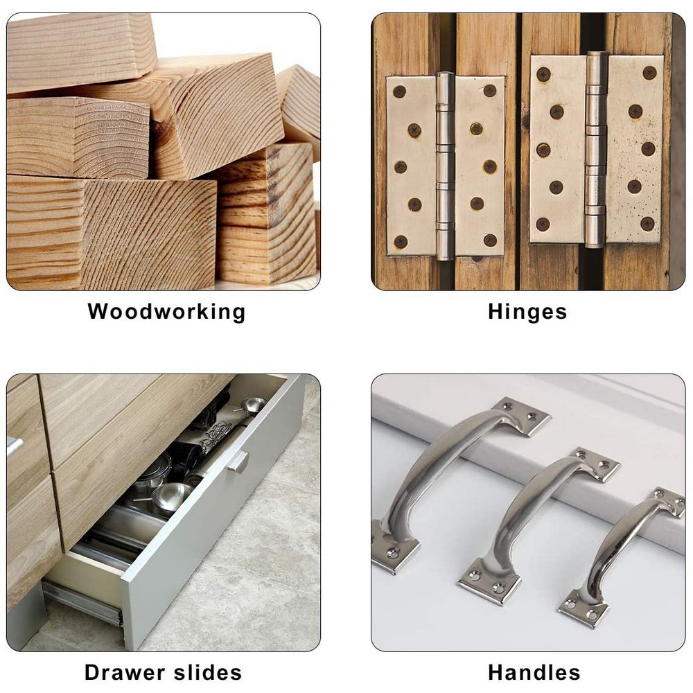 8Pcs Hex Shank Self-Centering Drill Bit Pilot Door Drawer Hinge Hole Screw Guide