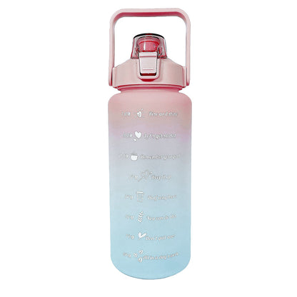 2L Large-capacity Water Bottle With Time Markings Motivational Drink Flask