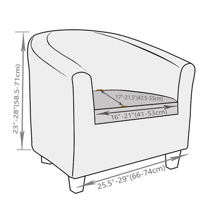 Sofa Cover 2-Piece Stretch Club Chair Slipcover Printed Tub Chair Covers Armchair Covers-Coffee