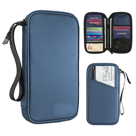 RFID Travel Passport Holder for Family -Blue