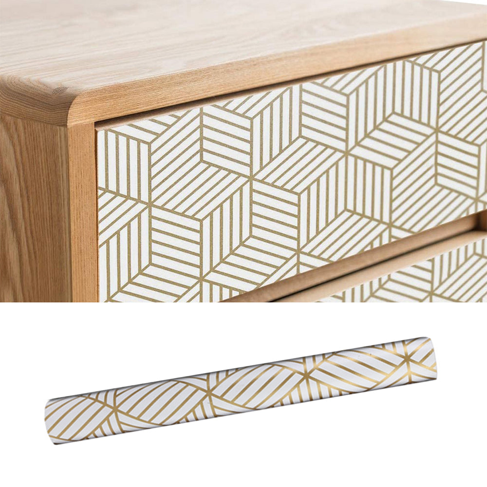 Geometric Stripes Wallpaper Peel and Stick Wallpaper Hexagon Removable Self Adhesive Wallpaper -Gold
