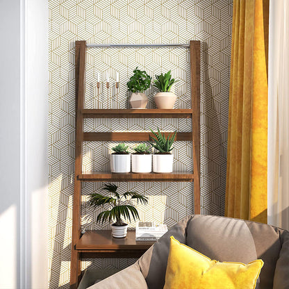 Geometric Stripes Wallpaper Peel and Stick Wallpaper Hexagon Removable Self Adhesive Wallpaper -Gold
