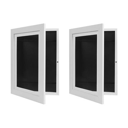 Wall Art 2pcs Kids Art Frames Wooden Artwork Display Holds up to 150 Sheets of A4 Paper -White