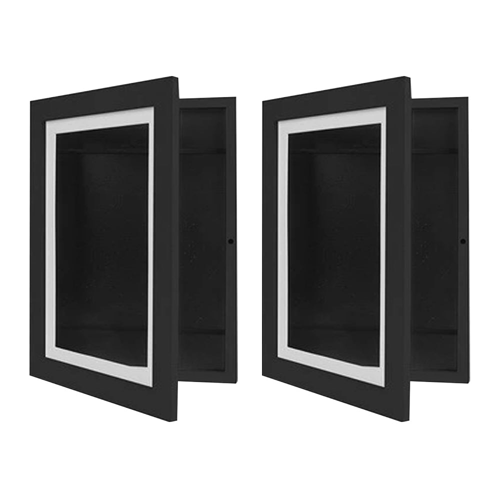 Wall Art 2pcs Kids Art Frames Wooden Artwork Display Holds up to 150 Sheets of A4 Paper -Black