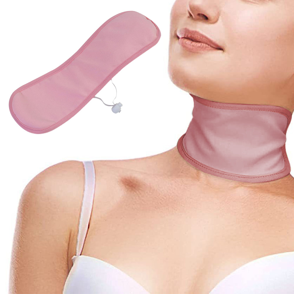 Castor Oil Neck Pack Reusable Castor Oil Compress Wrap with Flexible Buckle -Pink