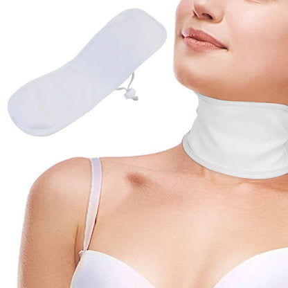 Castor Oil Neck Pack Compress Reusable Neck Wrap with Flexible Buckle for Neck Relaxation-White