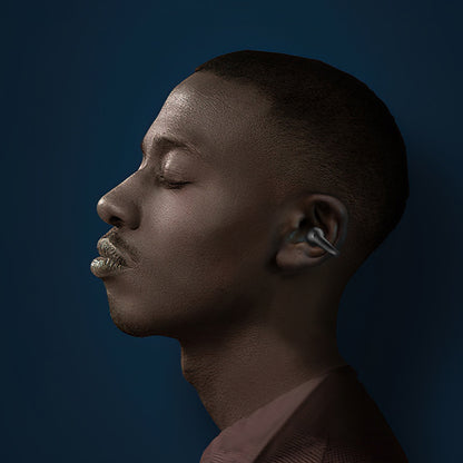 Bone Conduction Headphones Ear Clip On Bone Conduction Wireless Bluetooth 5.3 Earphones Sport Headphones -Black