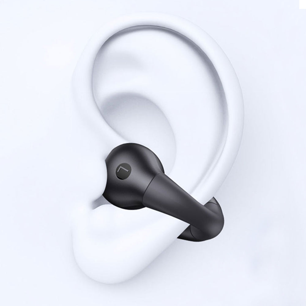 Bone Conduction Headphones Ear Clip On Bone Conduction Wireless Bluetooth 5.3 Earphones Sport Headphones -Black