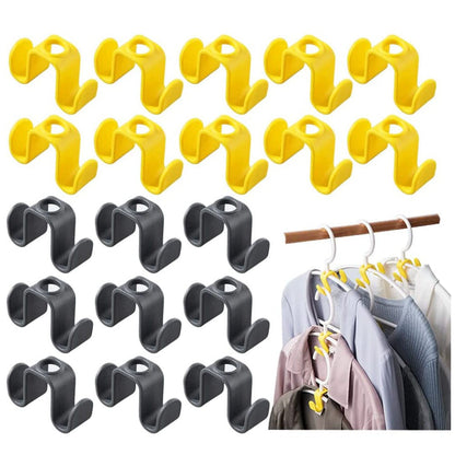 20Pcs Double-Sided Hangers Connector Coat Clothes Hanger Hooks Extender Hooks