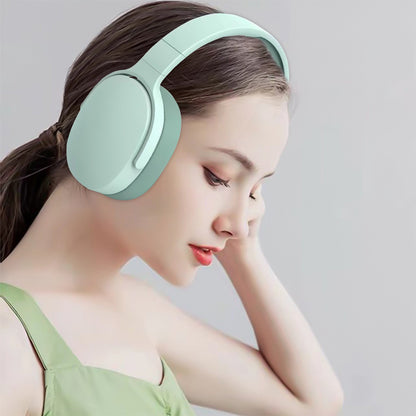 Gaming Headset Wireless Headset P2961 Foldable Wireless Bluetooth Stereo Over Ear Headphone -Green