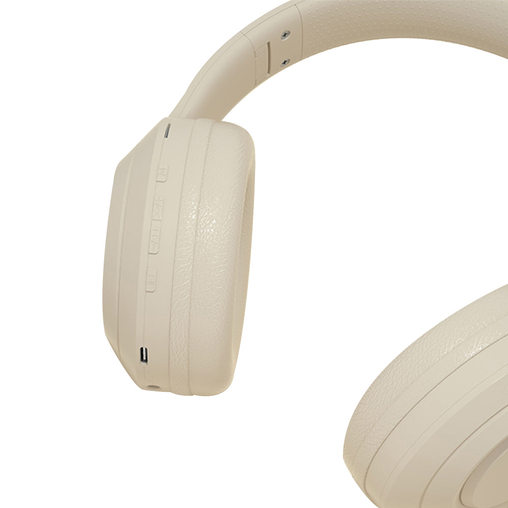 Gaming Headset Wireless Headset Bluetooth Wireless Headphones Headworn TWS Earphones -Beige