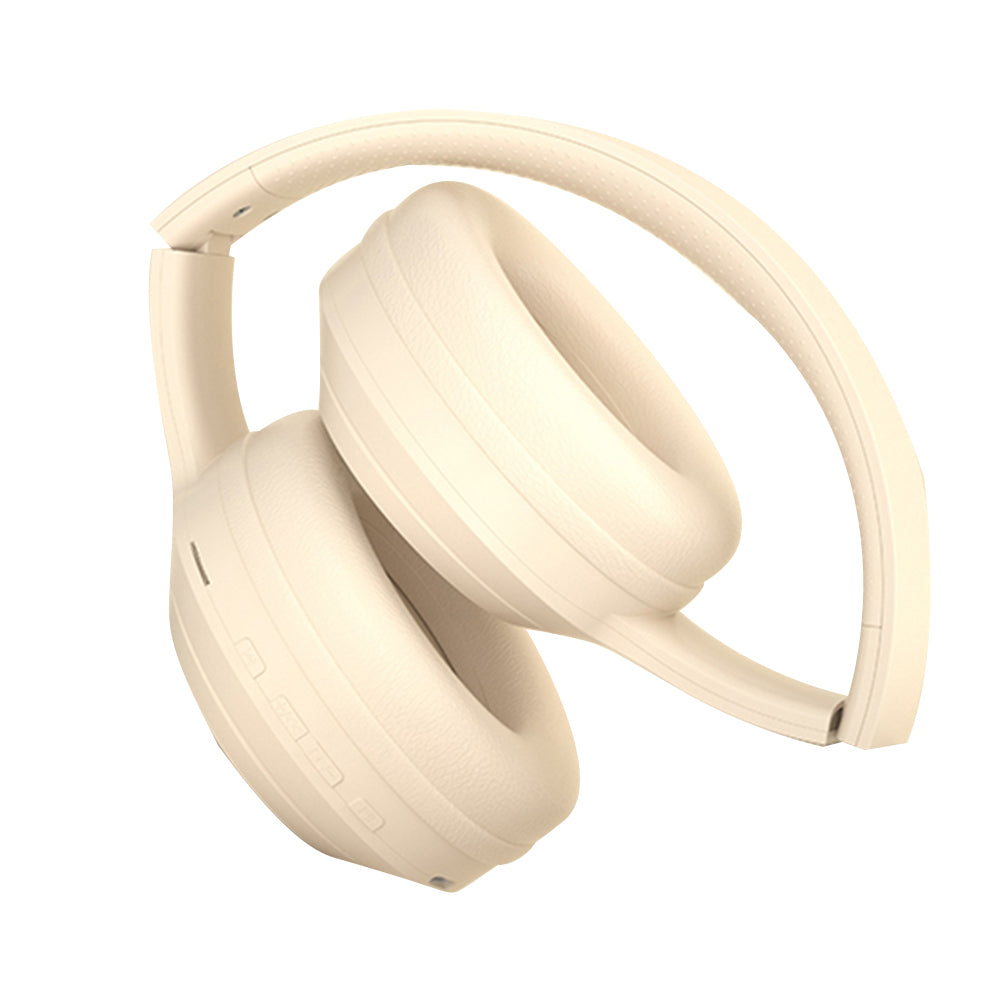 Gaming Headset Wireless Headset Bluetooth Wireless Headphones Headworn TWS Earphones -Beige