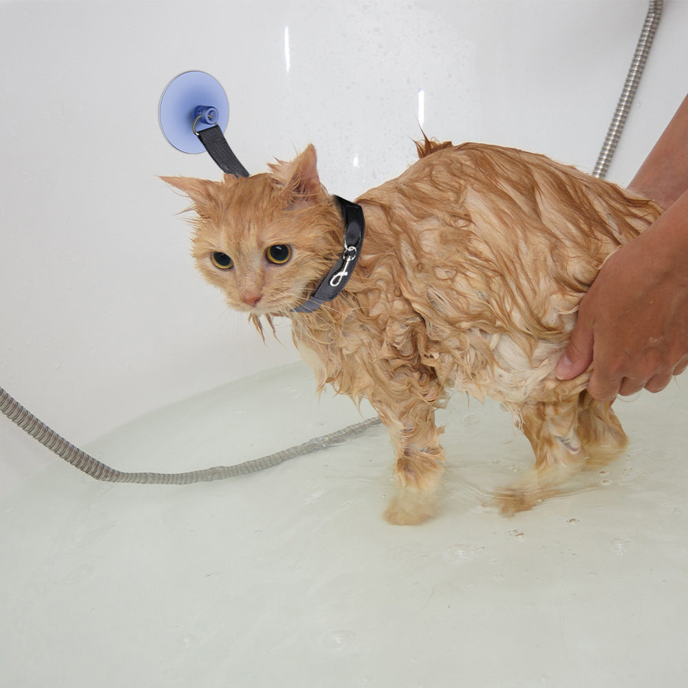 Pet Bath Tether with Suction Cup Dog Cat Bath Collar Pet Supply