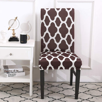 Chair Cover 4Pcs Elastic Dining Chair Protective Covers Stretch Chair Covers Slipcovers for Home Use-Coffee