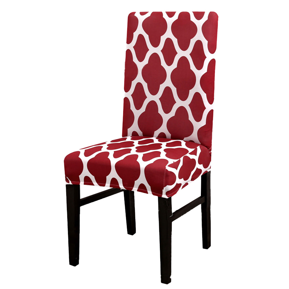 Chair Cover 4Pcs Elastic Dining Chair Protective Covers Stretch Chair Covers Slipcovers for Home Use-Wine Red