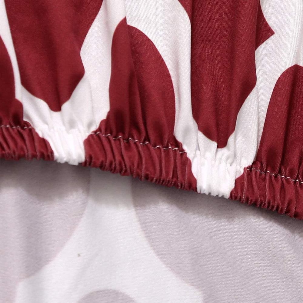 Chair Cover 4Pcs Elastic Dining Chair Protective Covers Stretch Chair Covers Slipcovers for Home Use-Wine Red