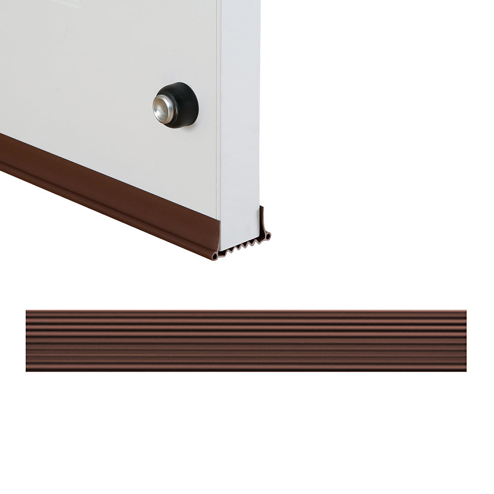 Bottom of Door Draft Stopper Door Sweep for Exterior Interior Weather Stripping Door Seal -Brown