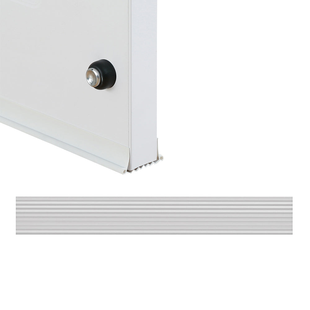 Bottom of Door Draft Stopper Door Sweep for Exterior Interior Weather Stripping Door Seal -White