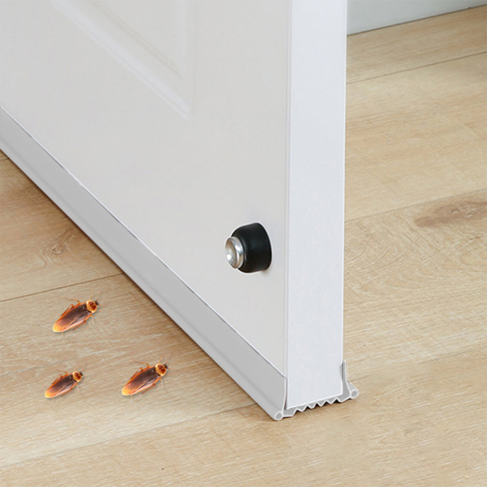 Bottom of Door Draft Stopper Door Sweep for Exterior Interior Weather Stripping Door Seal -White