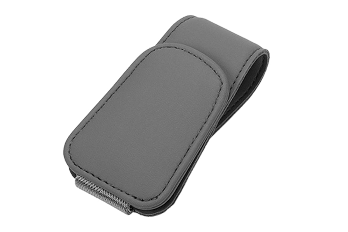 Sunglass Holder for Car Visor Magnetic Leather Sunglass Holder Sunglasses Holder and Ticket Card Clip Accessories-Grey